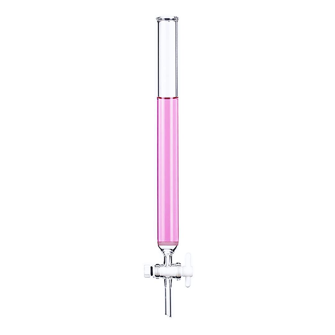 Colonne de chromatographie en verre borosilicaté personnalisable, diamètre extérieur de 15 à 80mm, longueur de 200 à 500mm, avec noyau de G3 et robinet d'arrêt en PTFE(30mmx400mm)