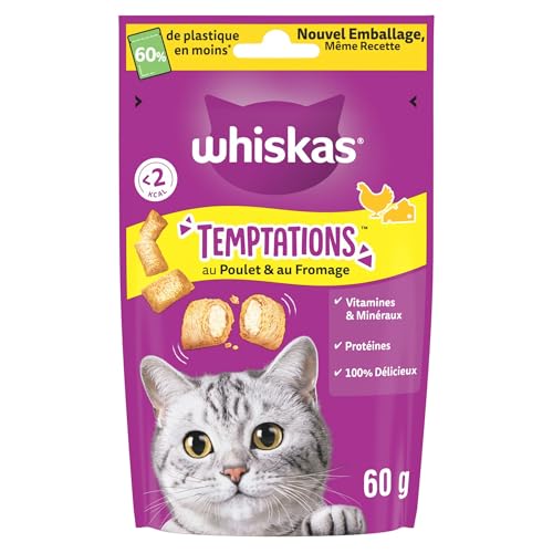 Whiskas Temptations Poulet & Fromage Friandises pour...