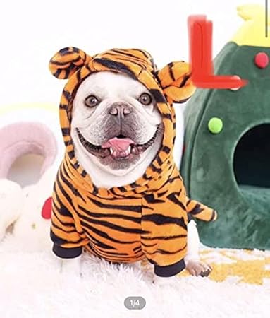 Amazon Co Jp 犬 服 着ぐるみ タイガー トラ 犬用品 干支 年賀状 毛布 ふかふか お正月 ペット用品