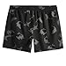 maamgic Mens 5.5 Inch Swim Trunks with Compression Liner Board Shorts Quick Dry Beach Swimwear with Zipper Pockets Black Blue Shark Medium