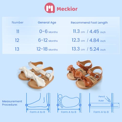 Image of Meckior Baby Toddler Infant Girls PU Leather Soft Open Toe Summer Sandals Flower Princess Flat Shoes