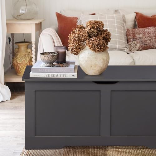 Timberer 1359-DG 39.4 Inch Storage Chest, Wooden Storage Bench, Large Storage Trunk thumb #7