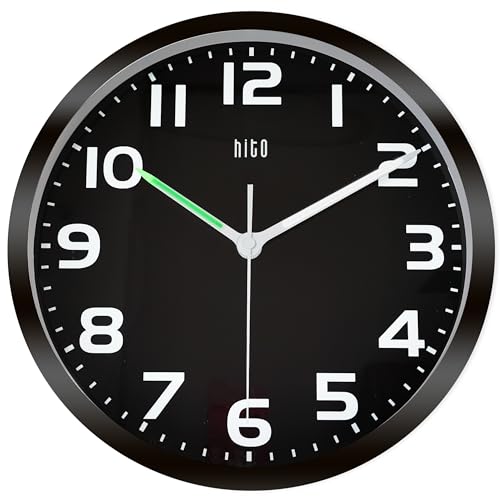 Reloj de pared silencioso HITO 10 pulgadas luz nocturna miniatura 2