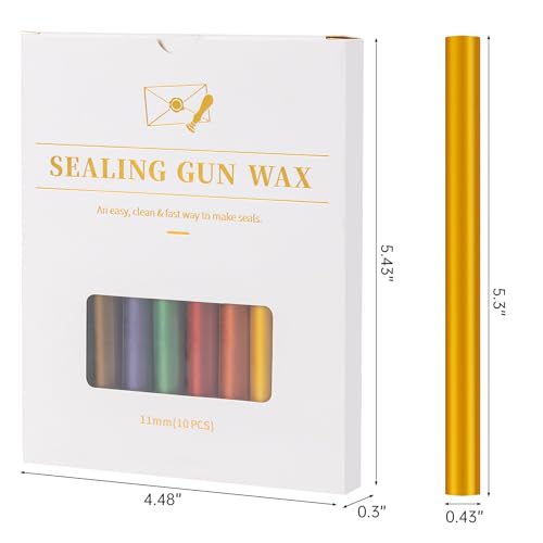 10PCS Sceau de cire, bâtons de cire pour pistolet à colle pour tampon, lettre, enveloppe, invitation de mariage