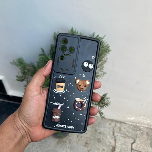 Image of Pikkme Back Cover for Vivo V30 5G / V30 Pro 5G | Cute Fun Cartoon 3D Bear Silicone Full Body Protection Bumper Cover (Black)
