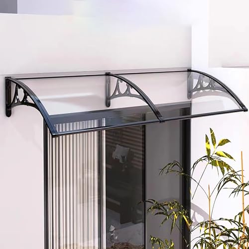 Auvent de porte extérieure bleu 60x80 cm avec support aluminium robuste - 7