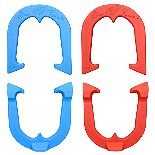 Alan Francis Signature Professional Pitching Horseshoes- Made in The USA (Red & Blue- Two Pair Set (4 Shoes))