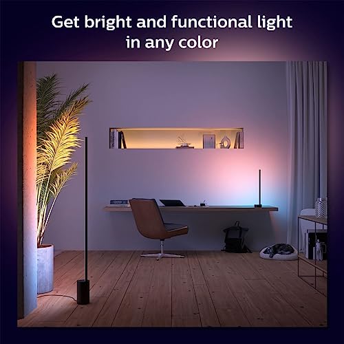 Image of Philips Hue Signe Smart Floor Lamp, Black - White and Color Ambiance LED Color-Changing Light - 2 Pack - Control with Hue App - Compatible with Alexa, Google Assistant, and Apple Homekit