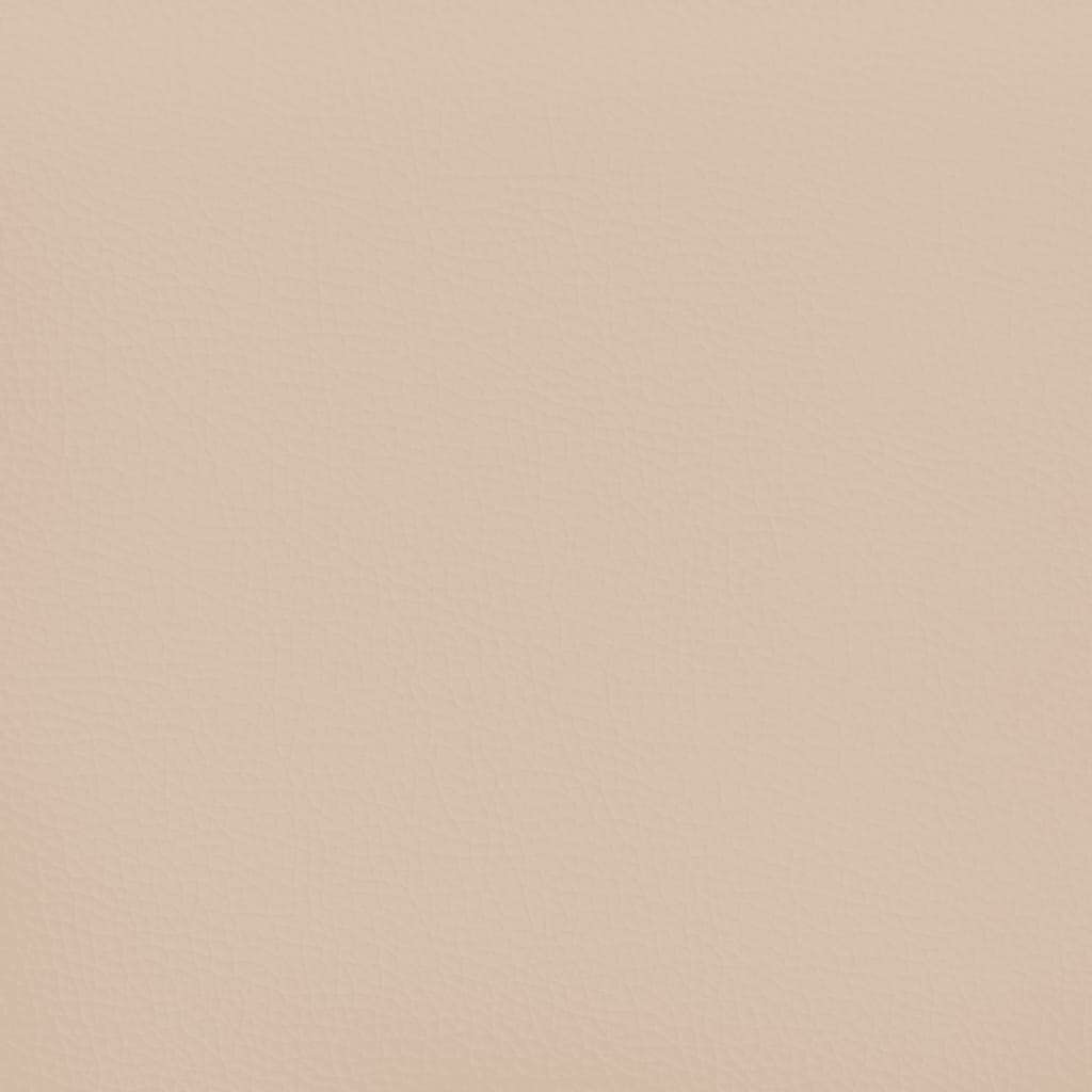 Łóżko kontynentalne ze sztucznej skóry, cappuccino, 200 x 200 cm, z materacem ze sprężynami kieszeniowymi, nakładką na materac, listwami ze sklejki, stabilna rama łóżka