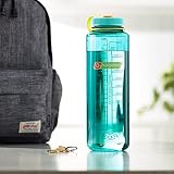 Nalgene Sustain Butelka na wodę z tritanu, bez BPA, wykonana z materiału pochodzącego w 50% z tworzywa sztucznego, 1,360 g, szeroki otwór, cerulean