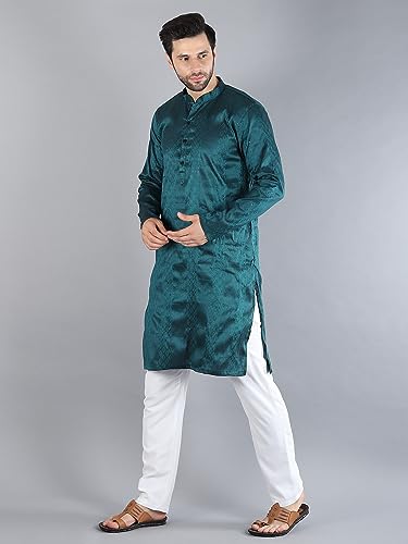 Image of Uri and MacKenzie Embroidery Silk Men's Kurta Pyjama Set