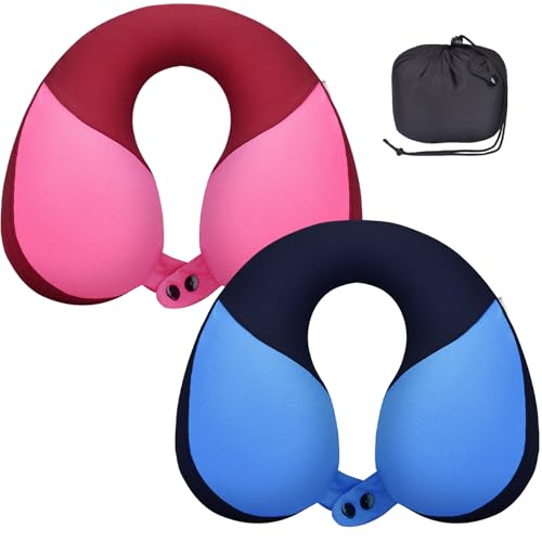 COOLBEBE Kids Travel Neck Pillow 2PCS Softly Double Support Neck Pillow for Car & Airplane,...