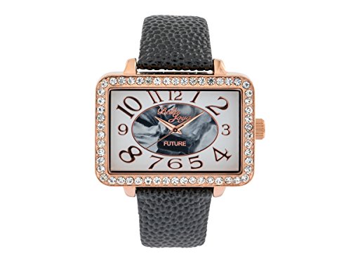 Preisvergleich Produktbild BELLA JOYA Trachtenuhr Future, rotgold, Rochenstruktur-Echtlederband schwarz