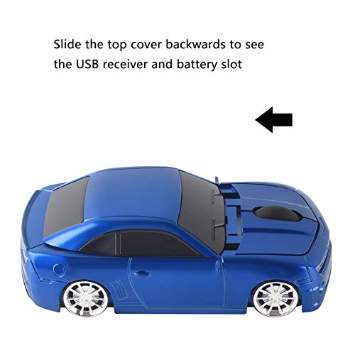 Firstmemory Wireless Car Mouse 2.4G Wireless Sport Car Shaped Mouse Cool Optical Mouse Novelty Cordless Mice 1600 Dpi For Pc Desktop Mac Laptop (Blue) #TOP3