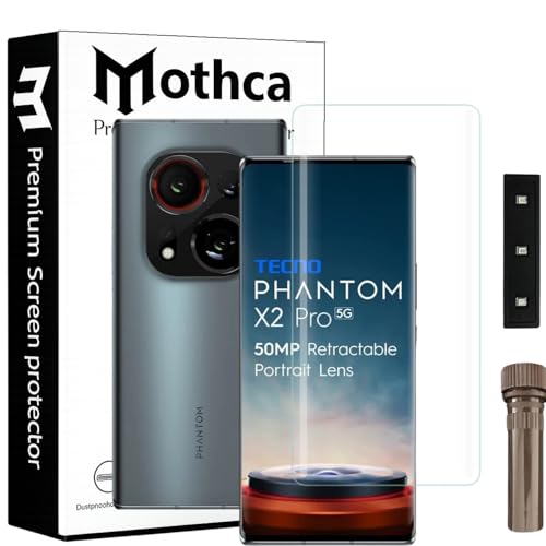 Image of Mothca Curved UV Tempered Glass Screen Protector for Tecno Phantom X2 | HD Clear | Full Screen Coverage | Pack of 1