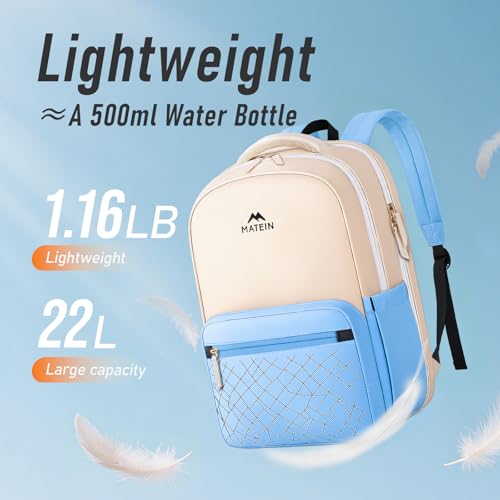 MATEIN Lightweight School Backpack, 15.6 Inch Cute Laptop Backpack with Water Bottle Pocket, Waterproof College Computer Bag Preppy Aesthetic Bookbag Daypack for Teen Girls Middle High School Students2