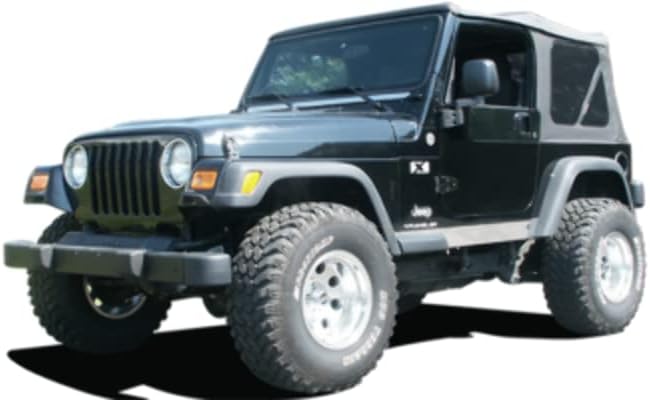 QAA is Compatible with 1997-2006 Jeep Wrangler 4 Piece Stainless Rocker Panel Trim, On The Rocker, 4.25" Width TH45090