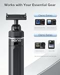 llano 16" Magnetic Action Camera Tripod for DJI Osmo Action 5 pro/4/3, Osmo 360, Extendable Mini Tripod with Magsafe Quick Release Adapter, 360° Ball Head, Small Selfie Stick, Lightweight, Black