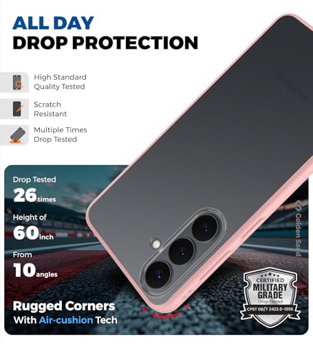 Image of Golden Sand for Samsung Galaxy S26 5G - Rugged Frosted Semi Transparent PC Shock Proof Slim Back Case for Samsung Galaxy S26, Pink