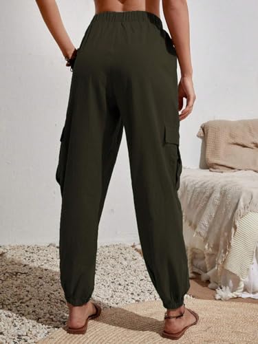 GUOLEZEEV High Waisted Jogger Pants Loose Hiking Joggers for Women Casual Lightweight Tapered Cargo Pants with Pockets3
