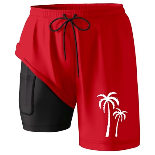 SUWBMHWE Men's 7 Inch Swim Trunks with Compression Liner Stretch Quick Dry Swim Shorts Swimsuits with Pockets 20252