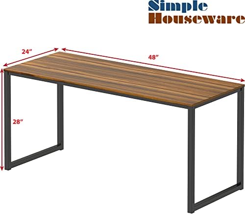 SHW Mission 48-Inch Home Office Computer Desk, Walnut - Thumbnail 3
