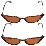 Anneome Occhiali da Sole Cat Eye Piccoli 2pezzi in Resina Leopardato
