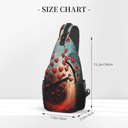 Valentines Day Hearts Crossbody Sling Bag For Women Men Fashion Adjustable Chest Bag Shoulder Bag Sling Backpack Daypack For Sport Travel Hiking3