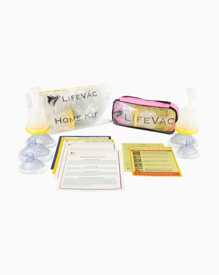 Image of LifeVac Home & Pink Travel Kit Combo - Portable Suction Rescue Device, First Aid Kit for Kids and Adults, Portable Airway Suction Device for Children and Adults