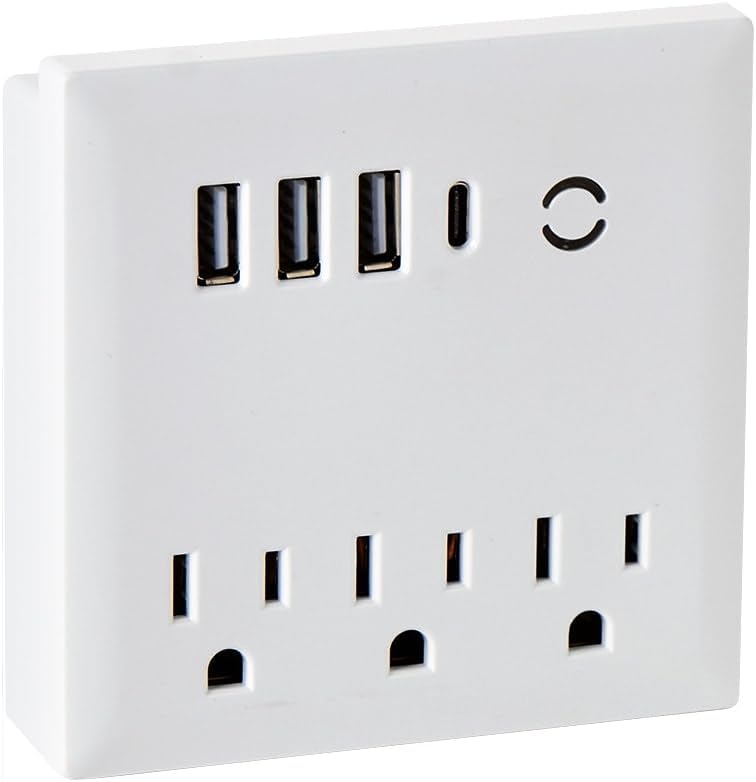 Lakeside USB and Outlet Adapter with Phone Holder - Ultimate Charging Hub