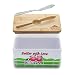 Adirom Airtight Butter Dish with Lid - Elegant Porcelain Butter Holder with Bamboo Cover Keeps Your Butter Fresh, Clean and Flavorful - BONUS Bamboo Spoon - Get Your Best Butter. Dish