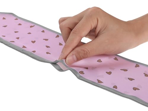 Women's Heart Print Skinny Long Scarves, Silky Ribbon Hair Band Handbag Wrap Neckerchief4