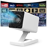 Maypug プロジェクター 家庭用 小型【Android TV・APP利用可能・4K対応】 1080P対応 高輝度 Wifi 6 Bluetooth5.4 内蔵スピーカー スタンド一体型 軽量 自動台形補正 天井投影 防塵 静音 短距離投影 180°回転 多言語対応システム PC/PS5/Switch/FireTV Stick/DVD/USBなど対応