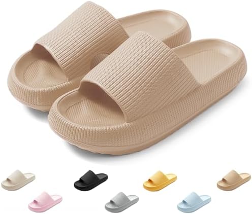 QJJQ Badeschuhe Herren Damen Cozislides Original Slippers Wolke Schlappen Super Weich rutschfest Badelatschen Hausschuhe Sommer Pantoletten Badeschlappen Flip Flops