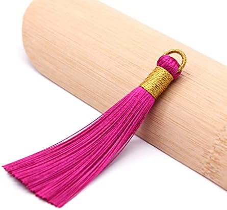Silky Floss bookmark Tassels,Mini Tassels,Silky Floss Mini Tassels,10Pcs/Pack 8cm Gold Tassel Hanging Rope Fringe Tassel for Sewing Curtains Garment Home Decoration Jewelry Craft Accessories Key Chain