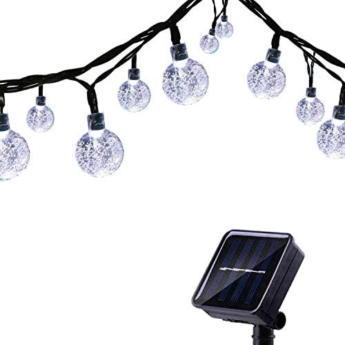 Tuokay, Solar Garden Lights, Outdoor Fairy Lights with Ball, Waterproof 6m 30 LED 8 Twinkling Modes, Decorative Lighting String Lights for Home, Gazebo, Patio, Lawn, Wedding Ornament (White)