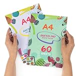 evelay A4 Sketch Pad 60 Sheets Bright White Paper for Art Craft Sketching Doodling Drawing Notebook (Pack of 2)