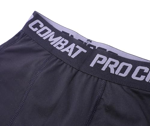 Dtone Kids Athletic Base Layer Set Boys Thermal Long Sleeve Top and Leggings for Football Sport Ski Black 10-11 Years - Image 3