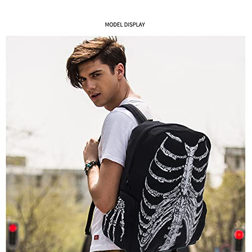 Gothic backpack trend canvas bag skull personality men and women casual backpack Halloween backpack (Backpack style one)2