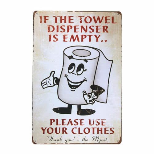 Toilet Garage Retro Vintage Metal Tin Sign Rustic Look. Man CAVE AU Seller 12x8inch