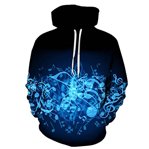 BOEERLCNL Blue Note 3D Sweatshirt Herren Damen Casual Hoodie Student Sweatshirt Top Cover