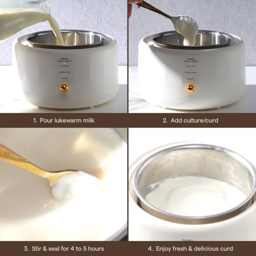 Image of The Good Bug Portable Greek Yogurt & Curd Maker Hung Curd with Auto Temperature Regulation| Easy Homemade Yogurt & Cheese (Yogurt Maker) | Durable | 1 Litre | 220V, 15Hz
