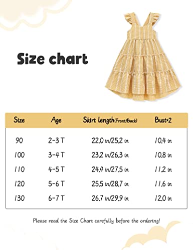 Hipea Toddler Baby Girls' Dresses Outfits Sleeveless Backless Colour Block Dress Kids Casual Beach Dresses Yellow 5-6Years #TOP6