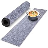 Trivet Table Runner Hot Plates Mat 12 X 40 Inch Heat Resistant Table Protector Waterproof Decorative Farmhouse Kitchen Trivets Counter Heat Proof Placemats for Hot Dishes (Grey)
