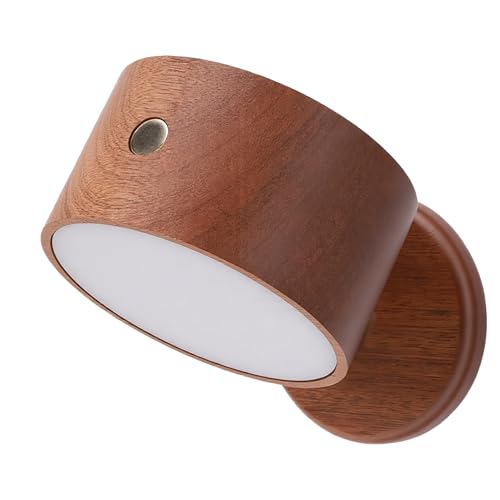 Lámpara de pared de madera sólida recargable con LED táctil miniatura 3