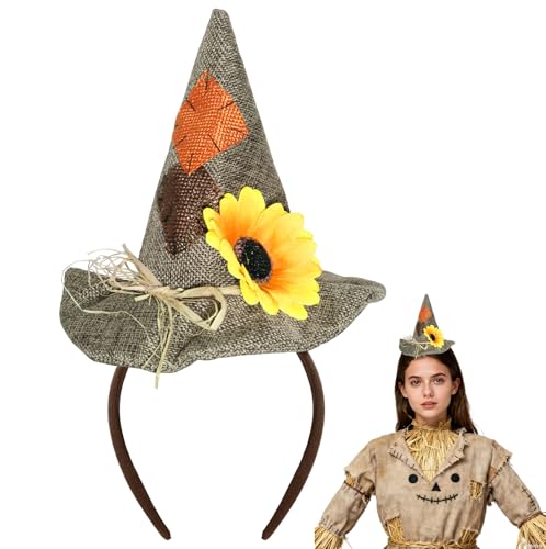 Sofeavo Scarecrow Hat Headband Scarecrow Costume Accessories for Women Men Halloween Fall Thanksgiving Cosplay Dress Up Gifts Decorations