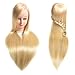 20" Synthetic Cosmetology Mannequin Training Head with Hair and Free Clamp Holder Bleach Blonde