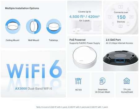 Tp-Link Deco X50-Poe Deco X50-PoE(2-pack) Router, Biały, 2 Sztuki
