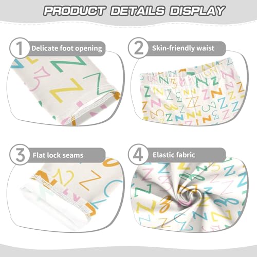 ZZKKO Girls Leggings Letter Z Toddler Girls Clothes Leggings for Girls Toddler Girls Leggings 3-4T3