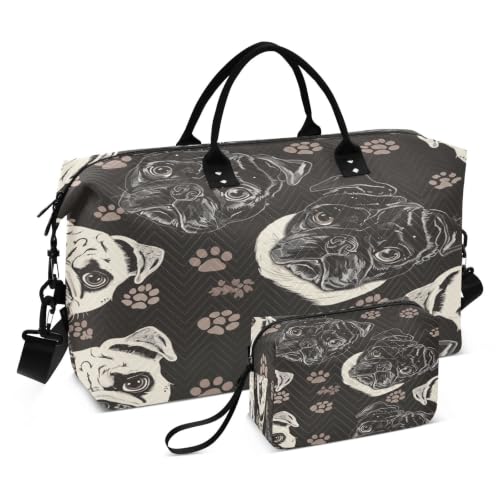 Sac de voyage carlin avec trousse de toilette pour sport et week-end